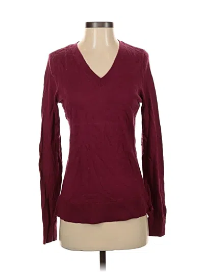 Pre-owned Katherine Barclay Wool Pullover Sweater In Burgundy