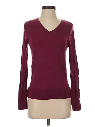 Pre-owned Katherine Barclay Wool Pullover Sweater In Burgundy