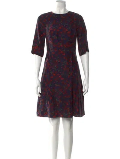 Pre-owned Katherine Hooker Silk Knee-length Dress In Blue