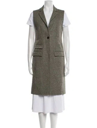 Pre-owned Katherine Hooker Wool Vest In Green