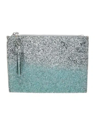 Pre-owned Katherine Kwei Glitter Clutch W/ Tags In Blue