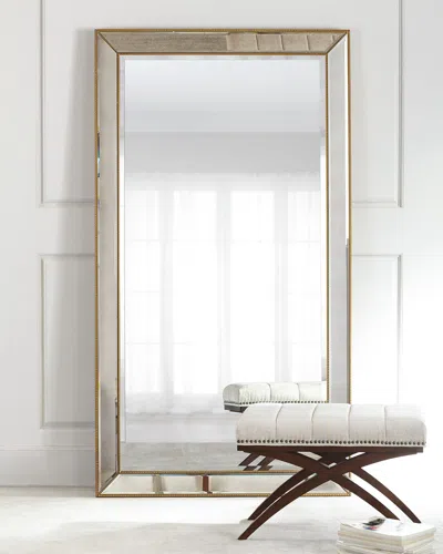 Katherine Noble By Bmc Aldina Beaded Floor Mirror, 79"t In Bronze