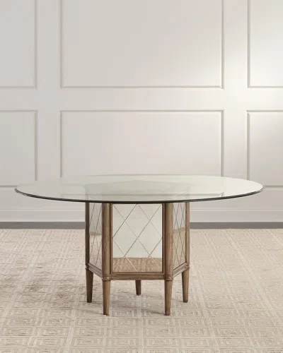 Katherine Noble By Bmc Alisa Round Pedestal Dining Table In Gray Beige