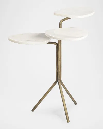 Katherine Noble By Bmc Alpine Accent Table In Brass/white