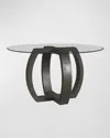 Katherine Noble By Bmc Culver 48" Round Dining Table In Charcoal Grey, Glass