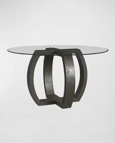 Katherine Noble By Bmc Culver 48" Round Dining Table In Charcoal Grey, Glass