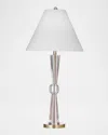 Katherine Noble By Bmc Devon 35" Crystal Table Lamp In Clear/brushed Gold