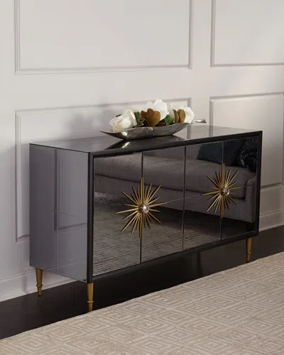 Katherine Noble By Bmc Enchanted Mirrored Console Table In Smoke / Black