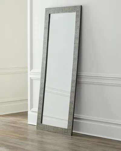 Katherine Noble By Bmc Greek Key Floor Mirror In Black/white