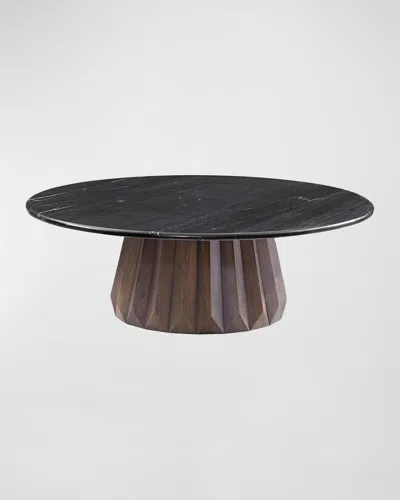 Katherine Noble By Bmc Jennings Large Nesting Cocktail Table In Black, Royal Brown