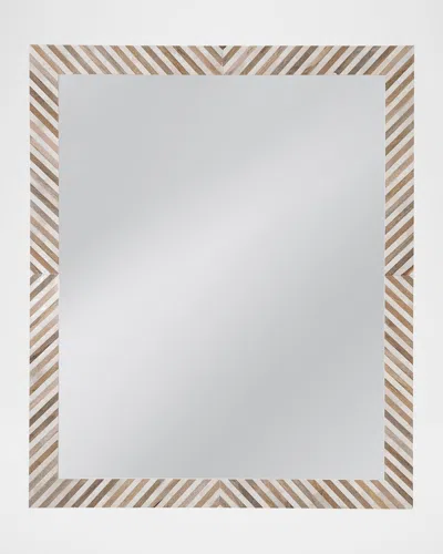 Katherine Noble By Bmc Karl 48" Wood & Resin Wall Mirror In Natural/cream