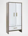 Katherine Noble By Bmc Lansing Tall Bar Cabinet In Grey Oak, Mirror