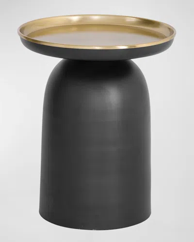 Katherine Noble By Bmc Lika Accent Table In Burnished Brass, Black