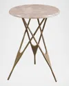 Katherine Noble By Bmc Lilo Accent Table In Cream, Antique Brass