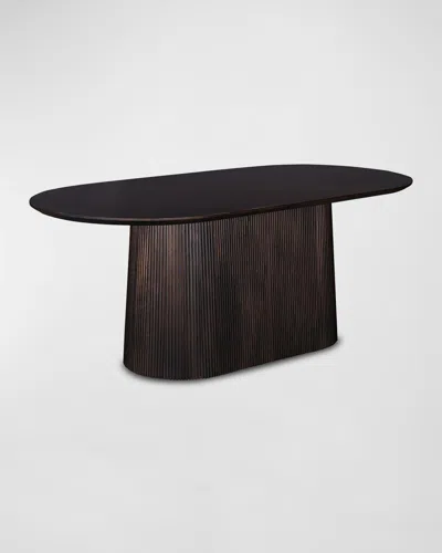Katherine Noble By Bmc Mina 79" Oval Dining Table In Rich Royal Brown 