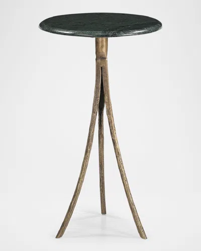 Katherine Noble By Bmc Mylo Accent Table In Green, Antique Brass