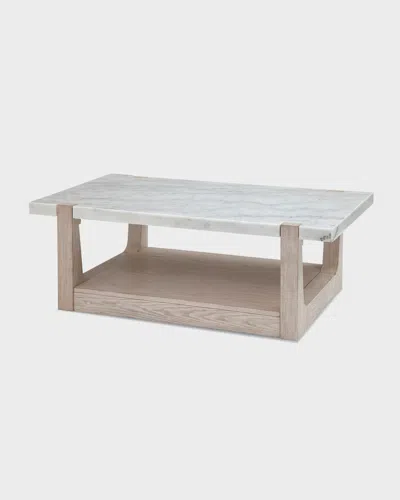 Katherine Noble By Bmc Nantucket Marble Top Coffee Table In Sunbleached Ash
