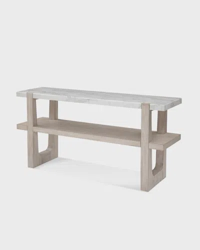 Katherine Noble By Bmc Nantucket Marble Top Console In Neutral