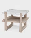 Katherine Noble By Bmc Nantucket Marble Top End Table In Sunbleached Ash