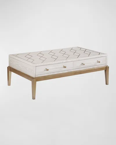 Katherine Noble By Bmc Perrine Cocktail Table In Soft White