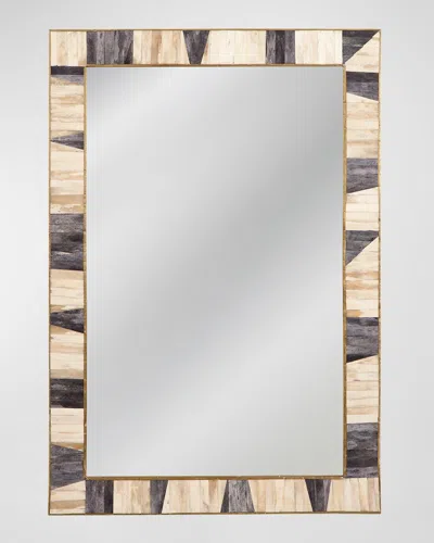 Katherine Noble By Bmc Season Wall Mirror In Grey/ivory/brass Cladding