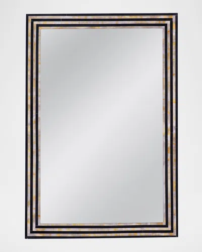 Katherine Noble By Bmc Stepford 44" Bone & Resin Wall Mirror In Black/cream