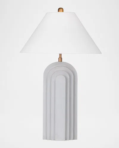 Katherine Noble By Bmc Witham 28" Resin Table Lamp In Light Cement W/gold Highlights