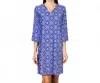 Katherine Way Brisbane V-neck Dress In Tiki Bar Is Open Purple In Blue