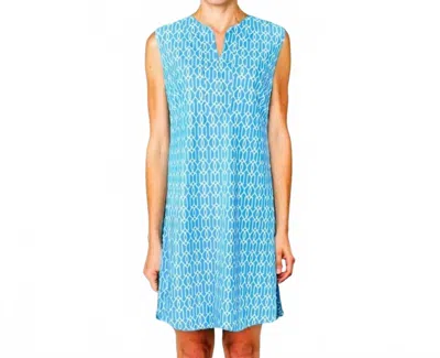 Katherine Way Hampton Sleeveless Tunic Dress In Cupid's Arrow Blue And White