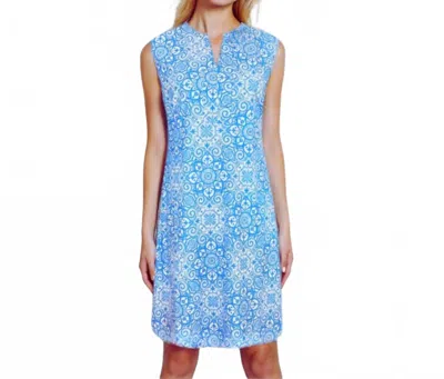 Katherine Way Hampton Sleeveless Tunic Dress In Marrakech Express Blue