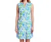 Katherine Way Hampton Sleeveless Tunic Dress In Parrotheads At Play Blue And White In Multi