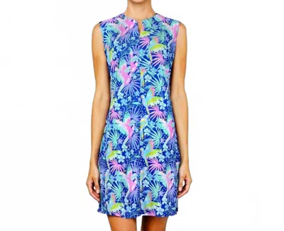 Katherine Way Hampton Sleeveless Tunic Dress In Parrotheads At Play Cobalt In Blue