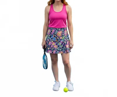 Katherine Way Scottsdale Pleated Skort In Pickle Me Pink Navy In Multi