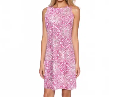 Katherine Way Seaside Boat Neck Dress In Marrakech Express Pink