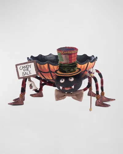 Katherine's Collection Broomstick Acres Spider Candy Dish In Multi