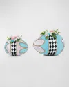 Katherine's Collection Hearts And Wonderland Fabric-covered Eggs, Set Of 2