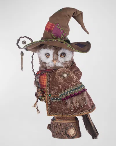 Katherine's Collection Octavius The Owl Warlock Halloween Figurine, 20" In Brown
