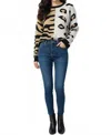 Kathie K Animal Print Knit Sweater In Black Multi In Multi
