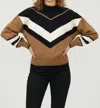Kathie K Knit Sweater In Brown Combo In Multi