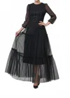 Kathie K Mesh Gound Dress In Black In Black