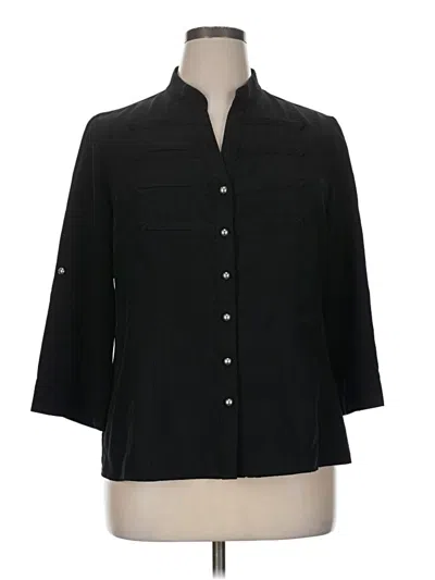 Pre-owned Kathie Lee 3/4 Sleeve Blouse In Black