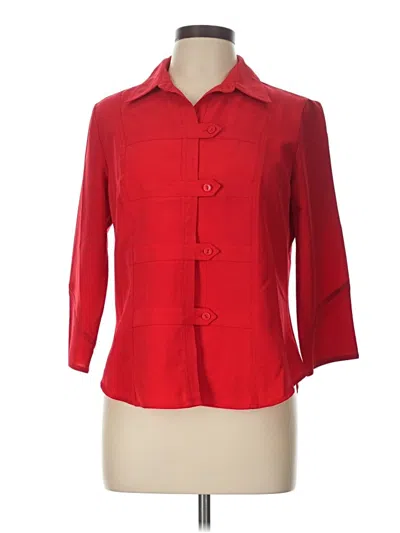 Pre-owned Kathie Lee 3/4 Sleeve Blouse In Red