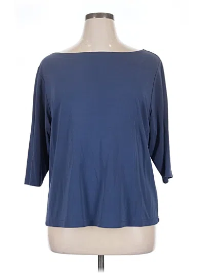 Pre-owned Kathie Lee 3/4 Sleeve T-shirt In Blue