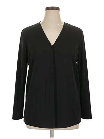 Pre-owned Kathie Lee Long Sleeve Blouse In Black