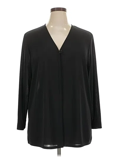 Pre-owned Kathie Lee Long Sleeve Blouse In Black