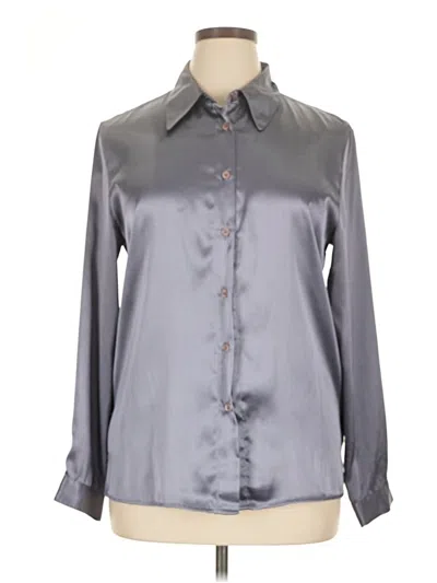 Pre-owned Kathie Lee Long Sleeve Blouse In Gray