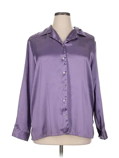 Pre-owned Kathie Lee Long Sleeve Blouse In Purple