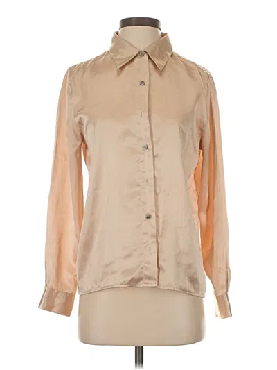 Pre-owned Kathie Lee Long Sleeve Blouse In Tan