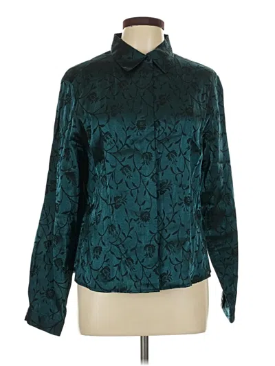 Pre-owned Kathie Lee Long Sleeve Blouse In Teal