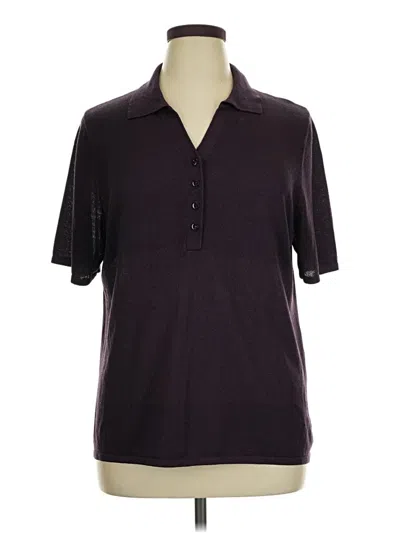 Pre-owned Kathie Lee Short Sleeve Polo Shirt In Purple